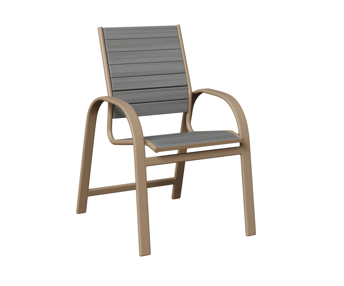Berlin Gardens Murphy Poly Dining Chair in Oak Wood Vein, Driftwood Gray slats