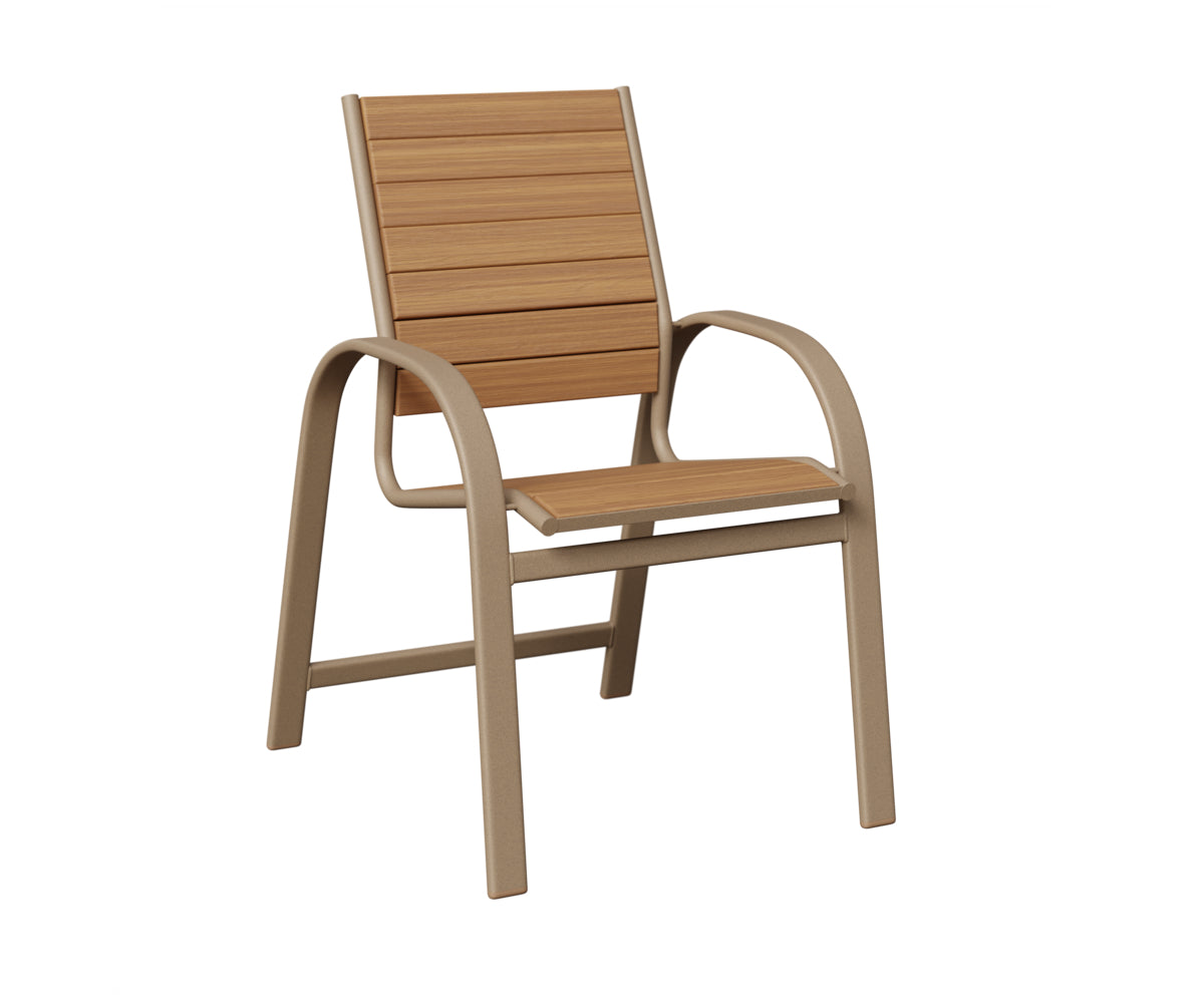 Berlin Gardens Murphy Poly Dining Chair in Oak Wood Vein, Natural Teak slats
