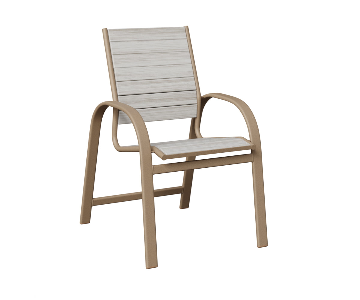 Berlin Gardens Murphy Poly Dining Chair in Oak Wood Vein, Seashell slats
