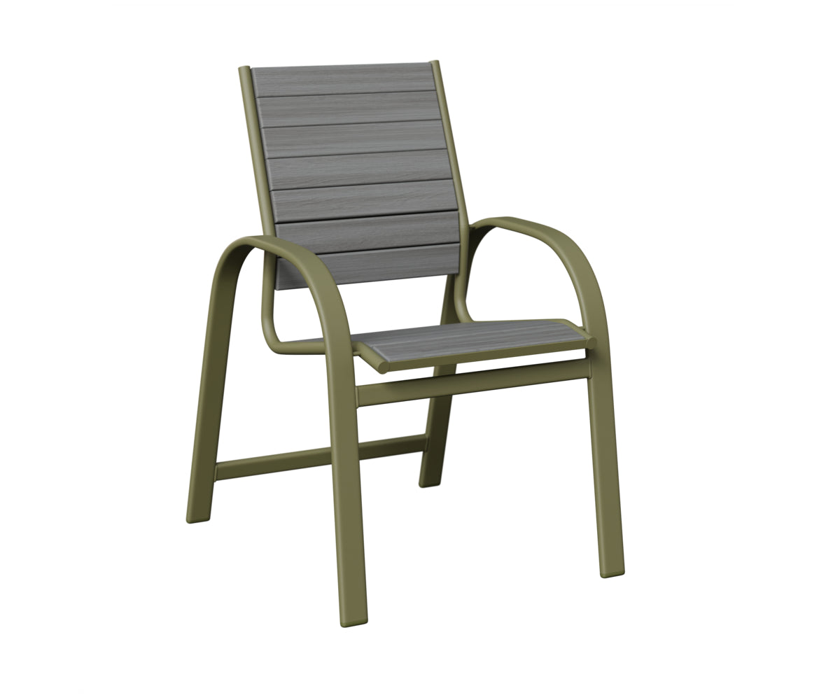 Berlin Gardens Murphy Poly Dining Chair in Green Sage, Driftwood Gray slats