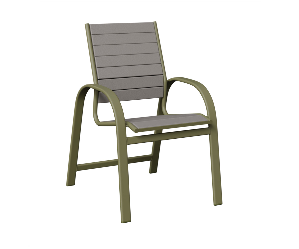 Berlin Gardens Murphy Poly Dining Chair in Green Sage, Light Gray slats