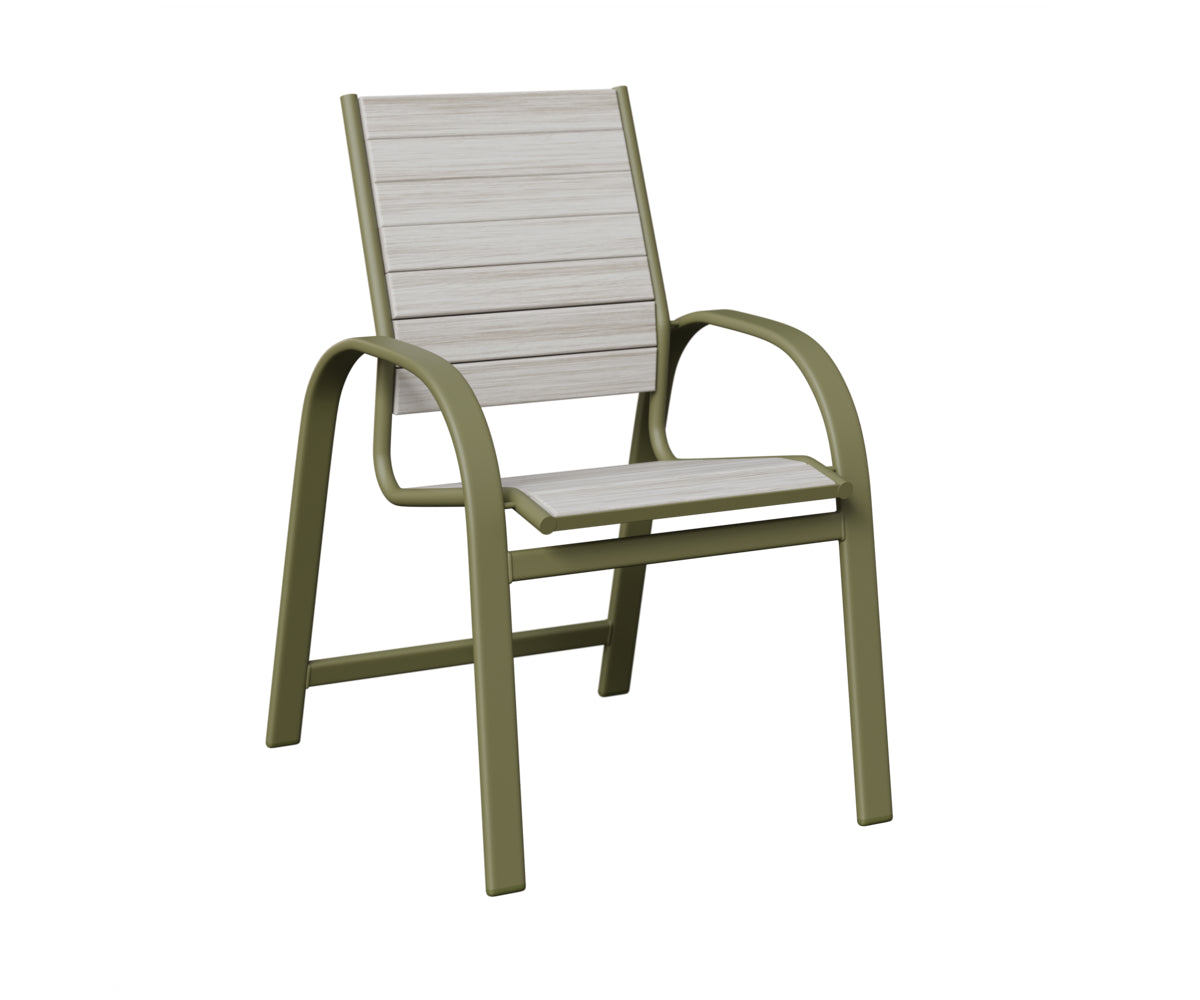 Berlin Gardens Murphy Poly Dining Chair in Green Sage, Seashell slats