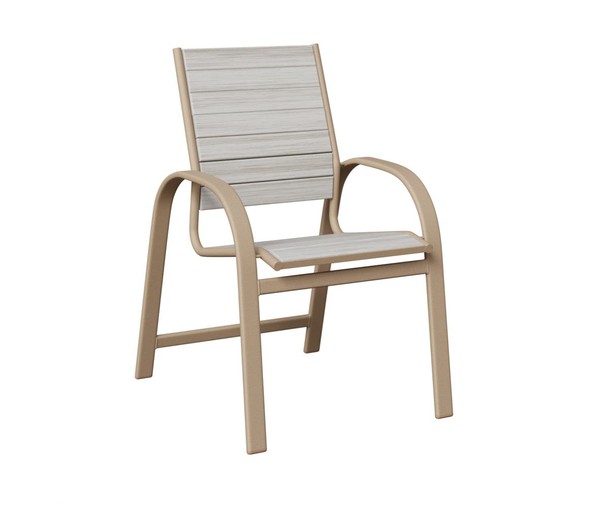 Berlin Gardens Murphy Poly Dining Chair in Sahara Speckle, Seashell slats
