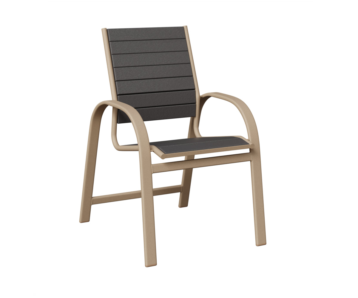 Berlin Gardens Murphy Poly Dining Chair in Sahara Speckle, Smoke Gray slats