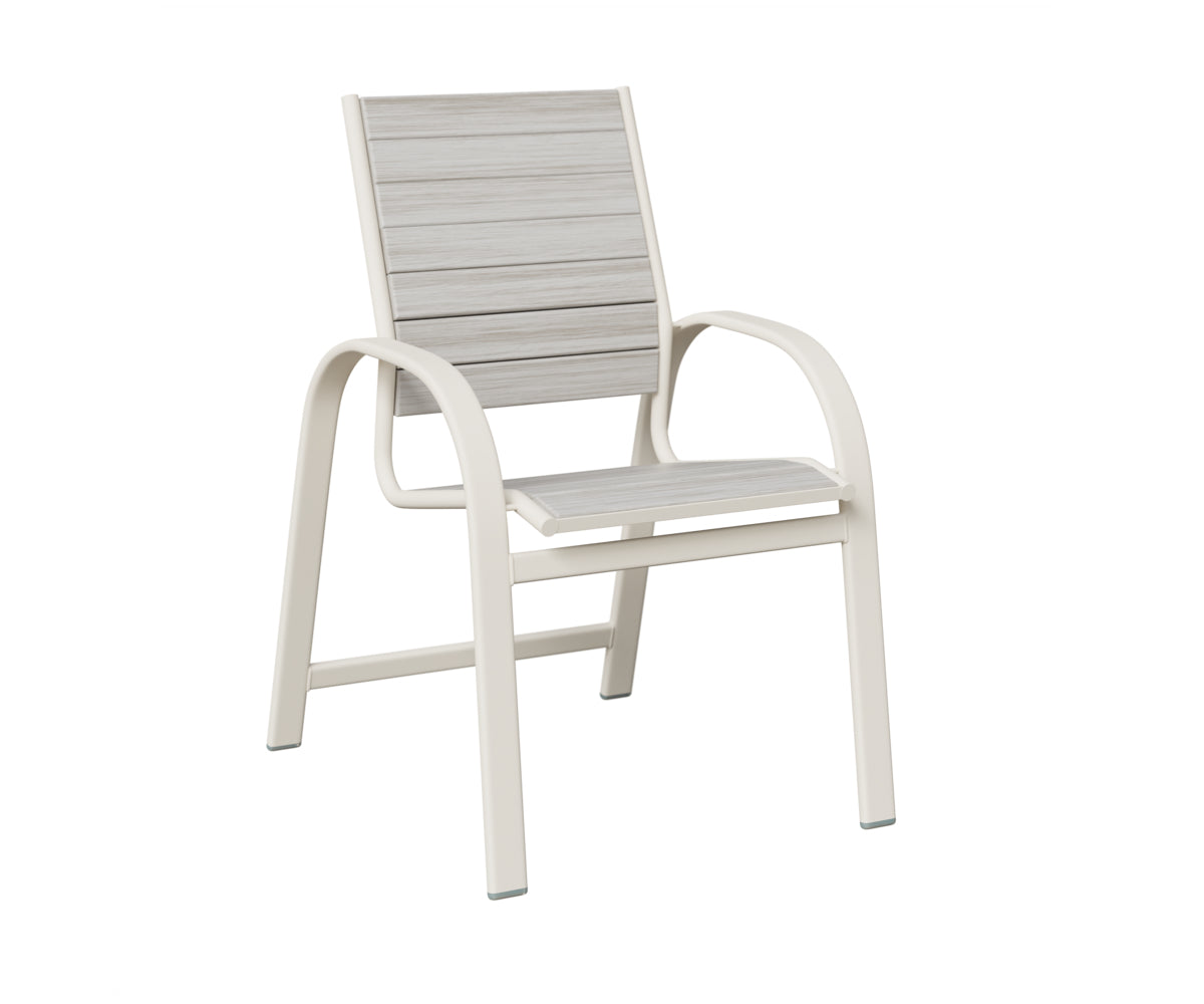 Berlin Gardens Murphy Poly Dining Chair in White, Seashell slats