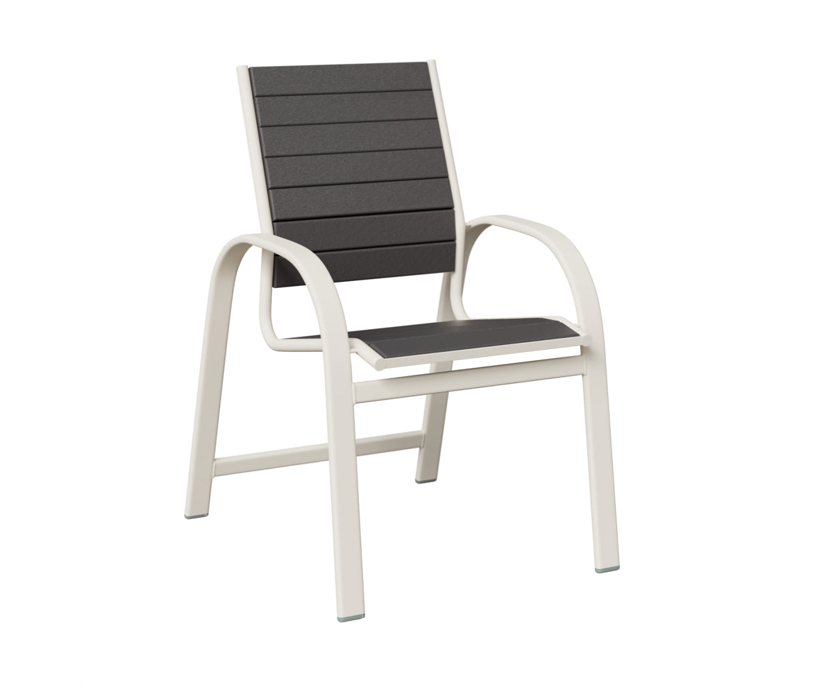 Berlin Gardens Murphy Poly Dining Chair in White, Smoke Gray slats