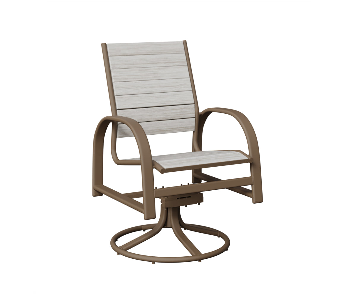 Berlin Gardens Murphy Poly Swivel Rocker Dining Chair in Clay, Seashell slats