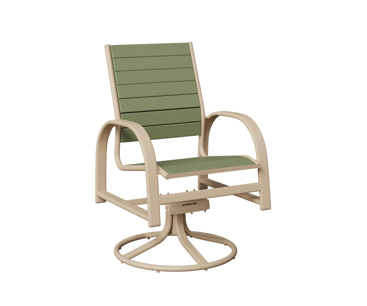 Berlin Gardens Murphy Poly Swivel Rocker Dining Chair in Luna Multi, Sage slats