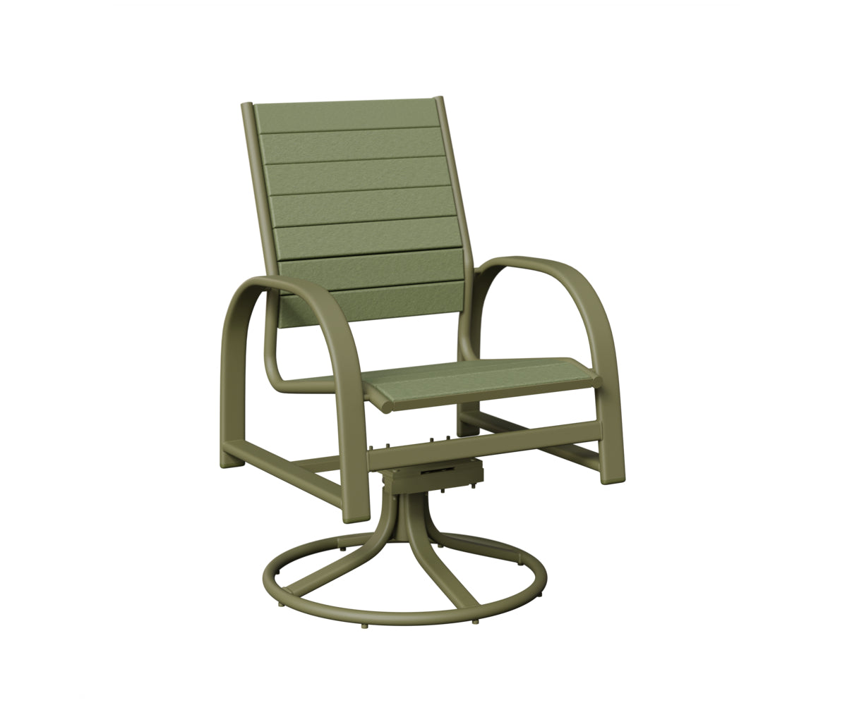 Berlin Gardens Murphy Poly Swivel Rocker Dining Chair in Green Sage, Sage slats