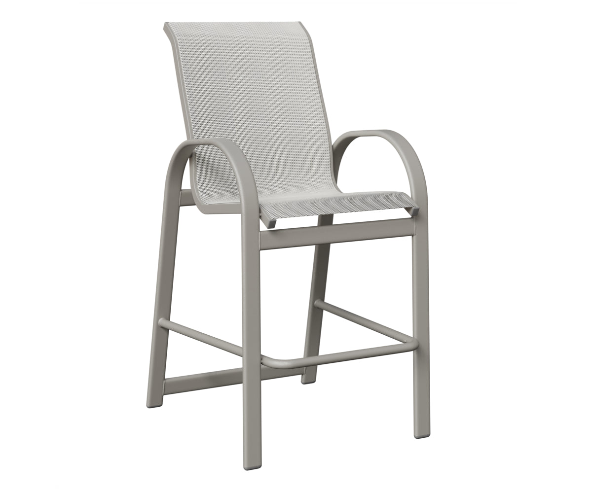 Berlin Gardens Murphy Sling Bar Chair in Platinum Silver