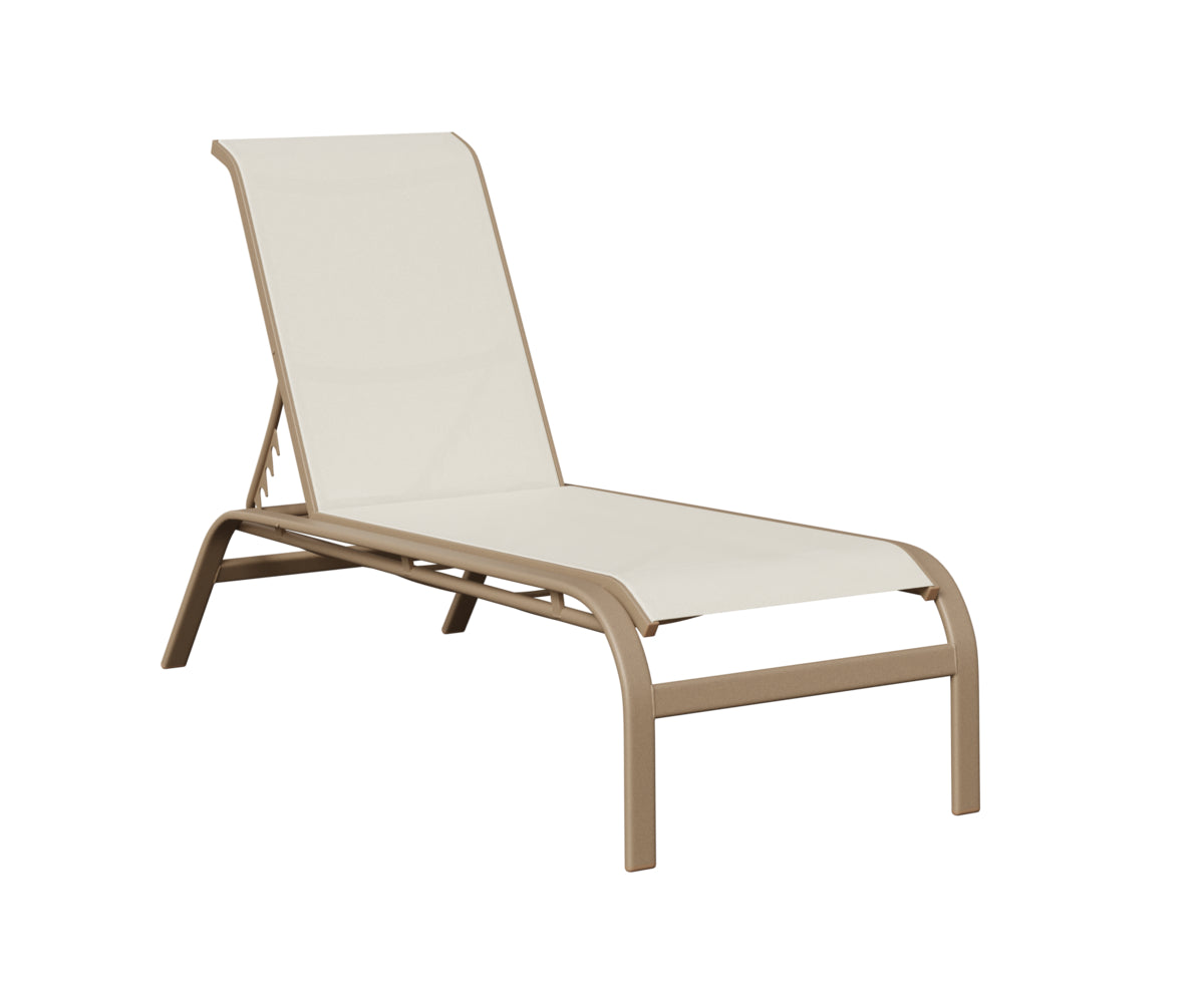 Berlin Gardens Murphy Sling Chaise Lounge in Oak Wood Vein