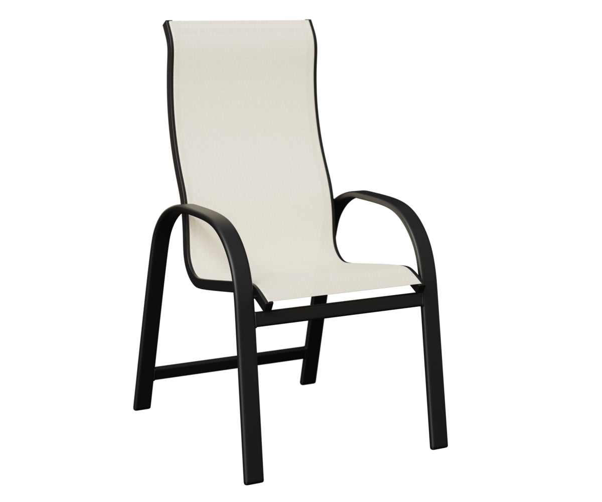 Berlin Gardens Murphy High-Back Sling Dining Chair in Black