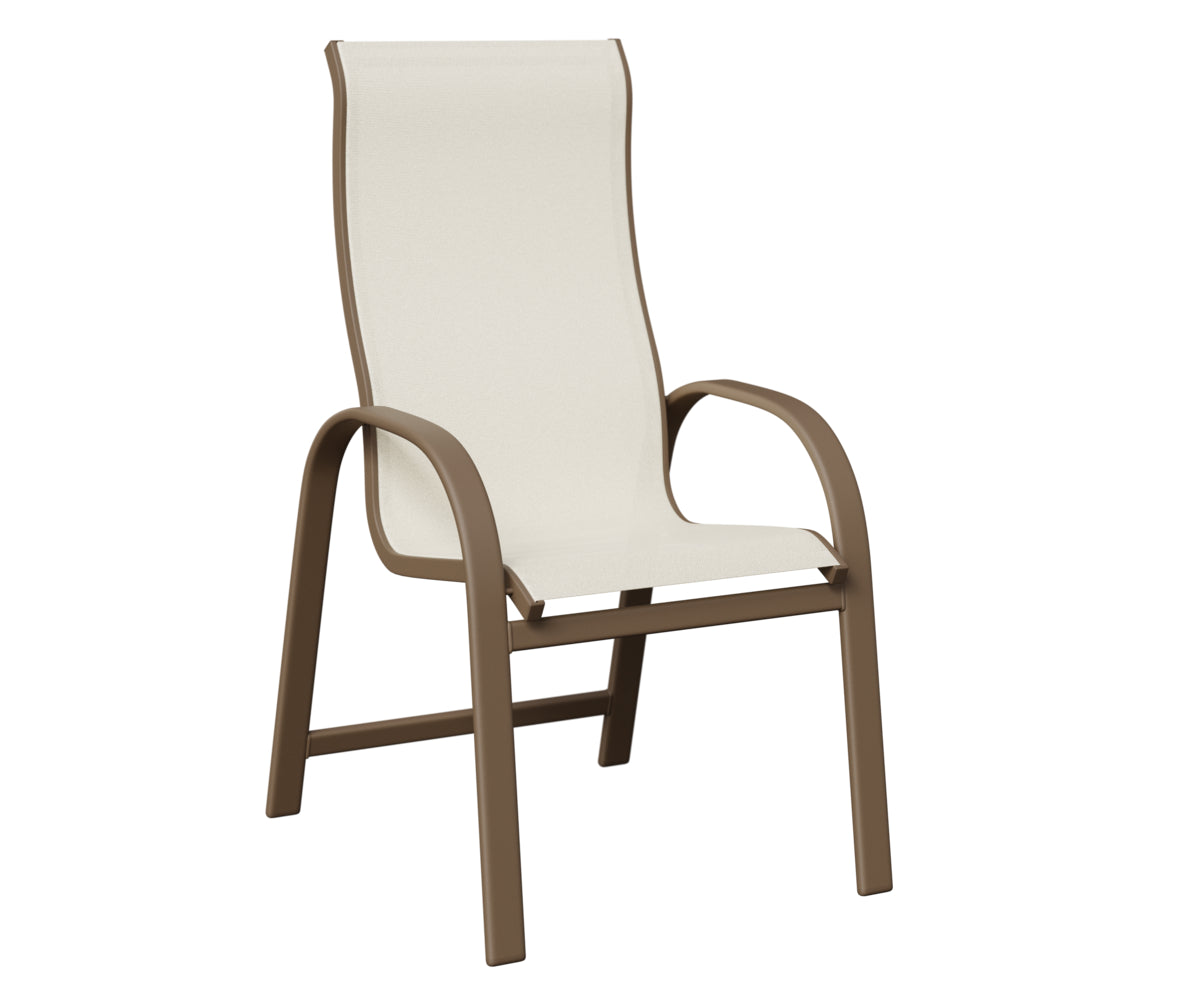 Berlin Gardens Murphy High-Back Sling Dining Chair in Clay