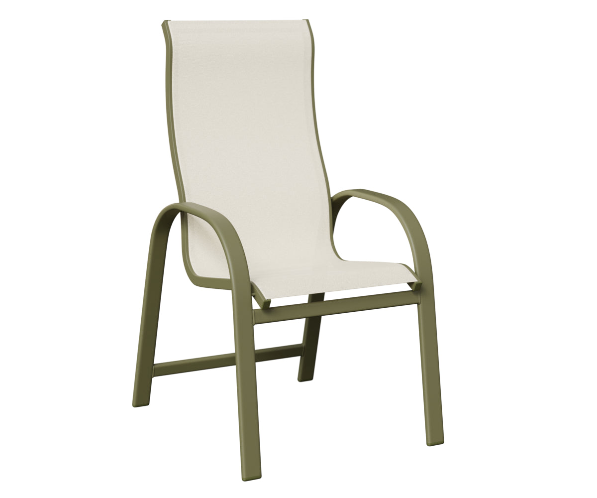 Berlin Gardens Murphy High-Back Sling Dining Chair in Green Sage