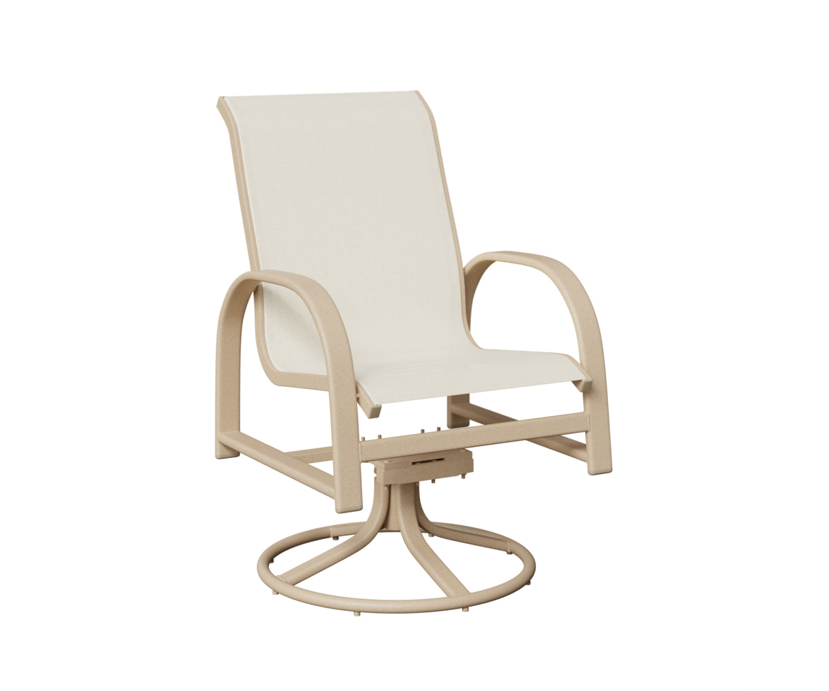 Berlin Gardens Murphy Sling Swivel Rocker Dining Chair in Luna Multi