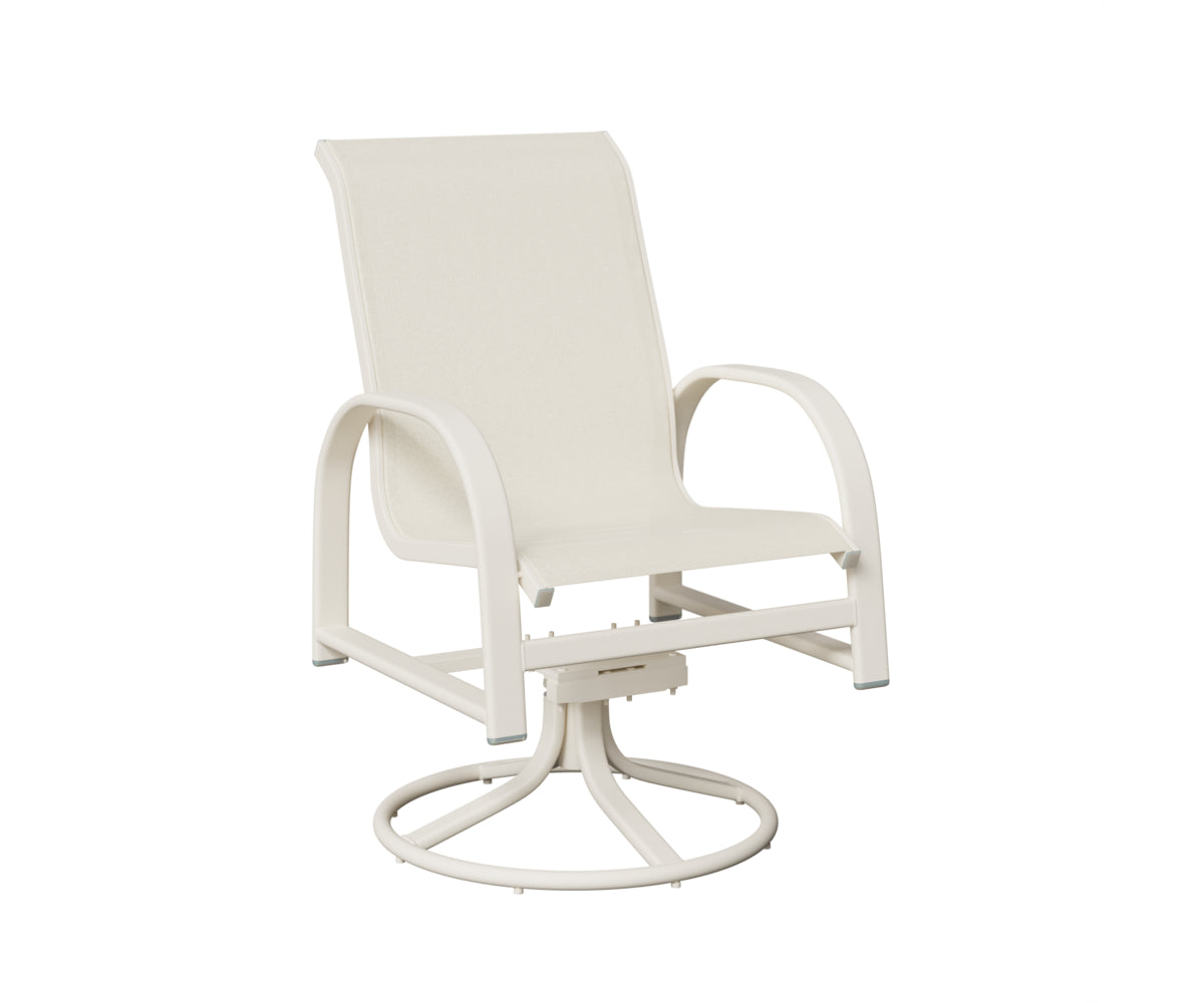 Berlin Gardens Murphy Sling Swivel Rocker Dining Chair in White