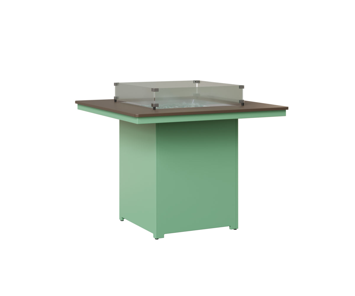 Berlin Gardens Numa 47" Sq Fire Table Counter in Mint, Hammered Bronze top