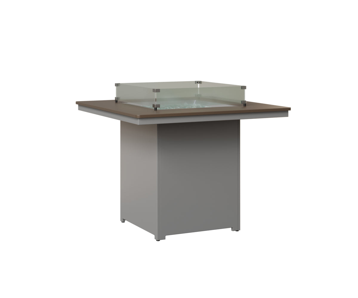 Berlin Gardens Numa 47" Sq Fire Table Counter in Fog, Hammered Bronze top