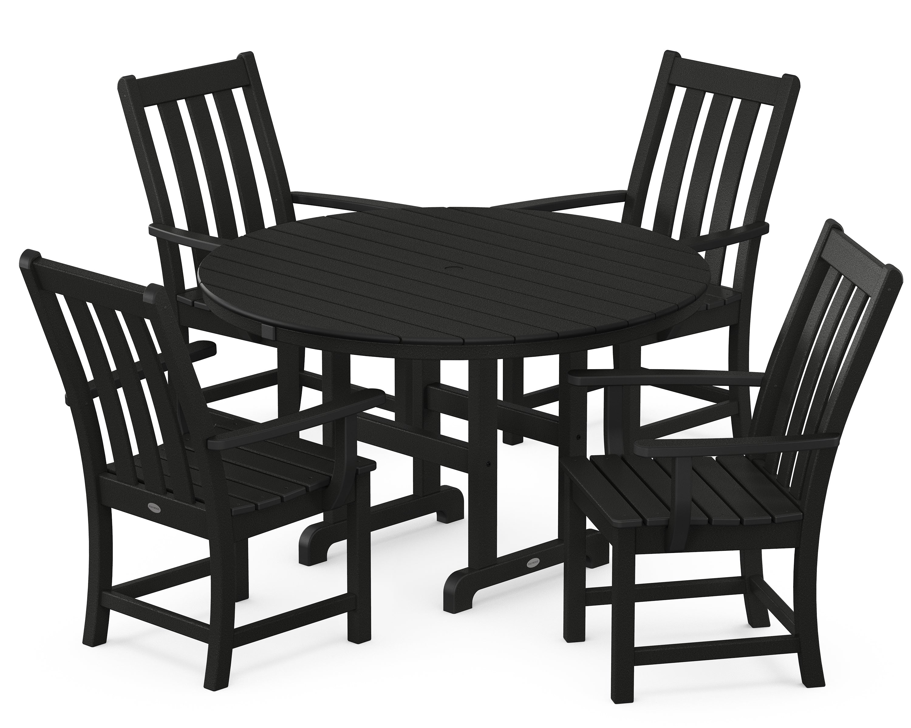 POLYWOOD Vineyard 5-Piece Round Farmhouse Dining Set
