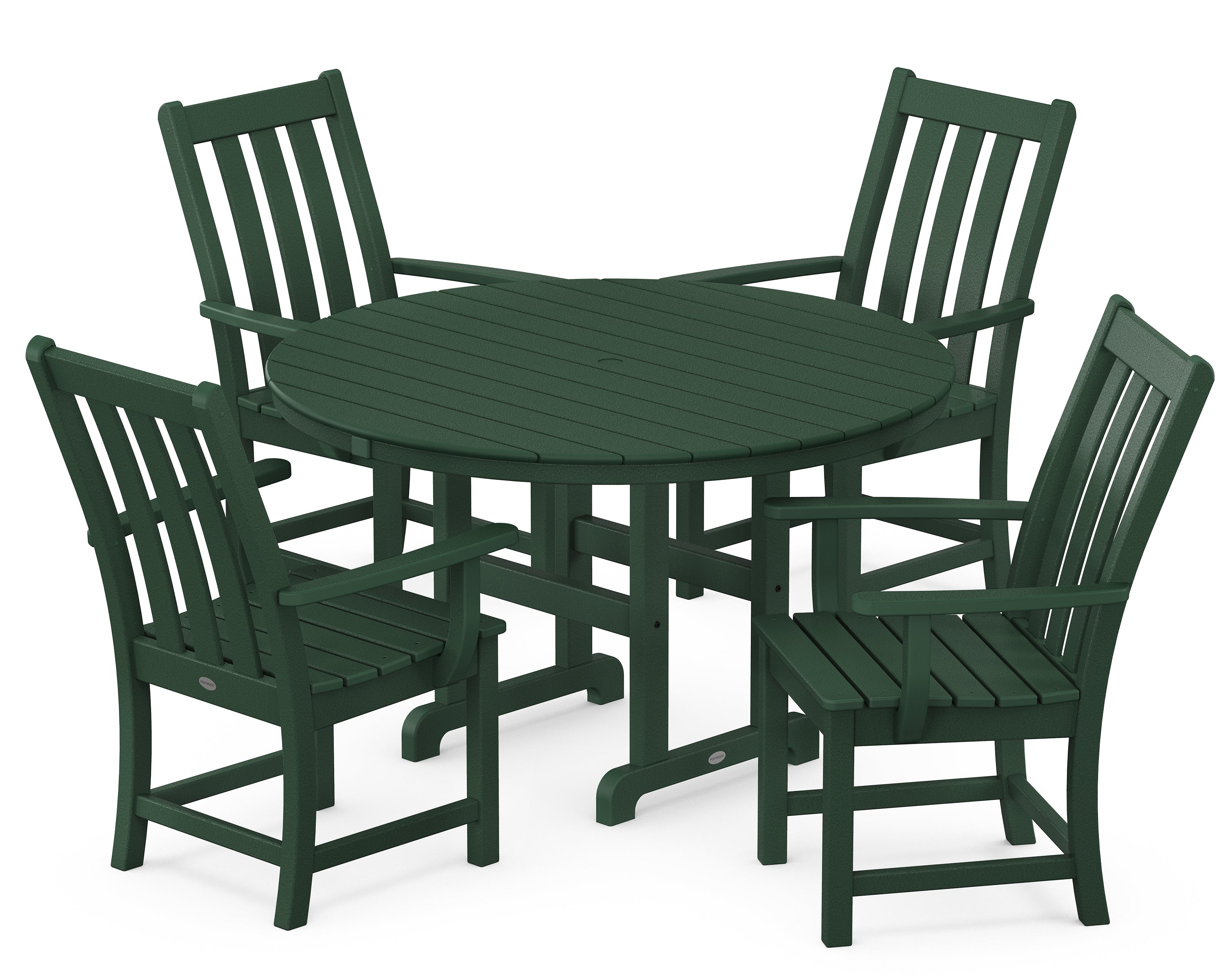 POLYWOOD Vineyard 5-Piece Round Farmhouse Dining Set