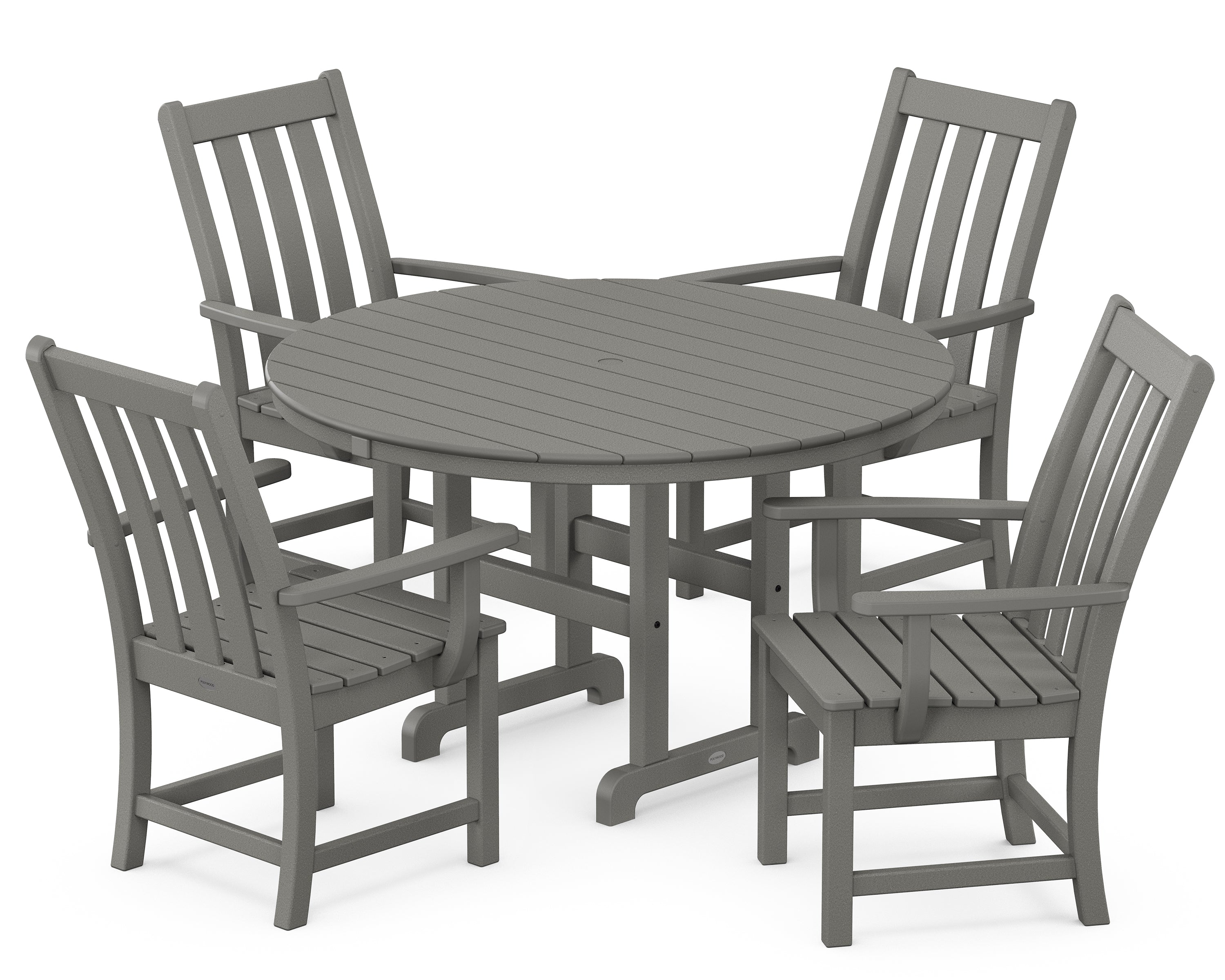 POLYWOOD Vineyard 5-Piece Round Farmhouse Dining Set