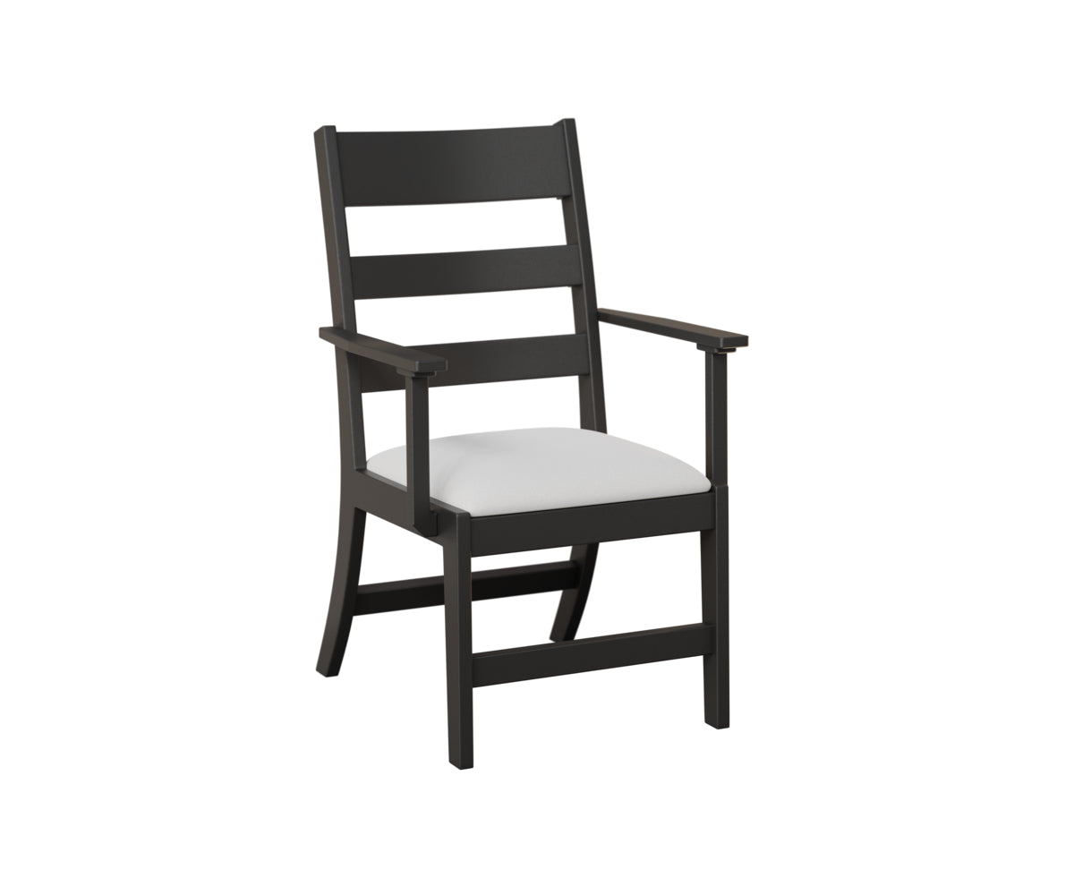Berlin Gardens Parker Dining Chair in Black, arm chair