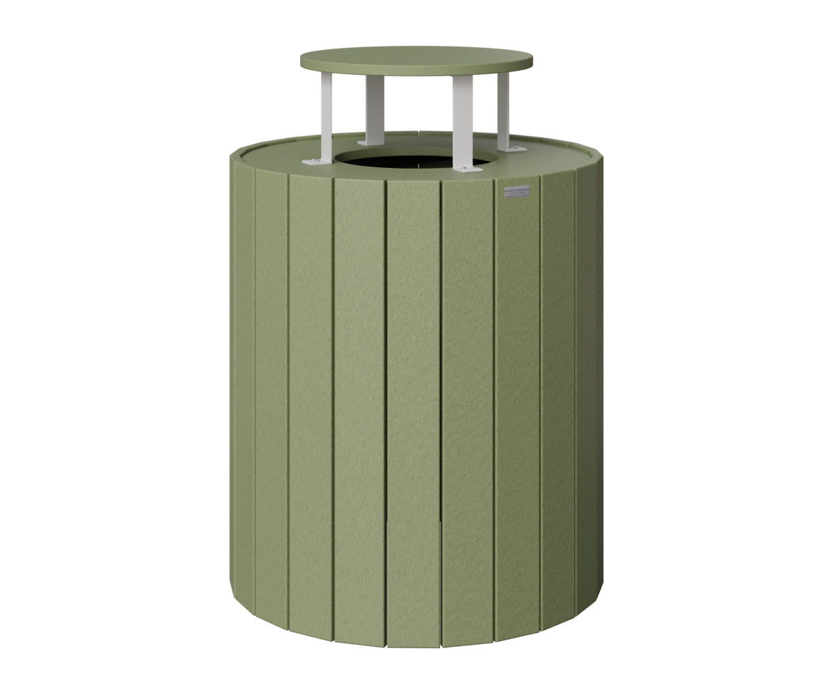 Berlin Gardens Round Trash Can - 32 Gal in Sage