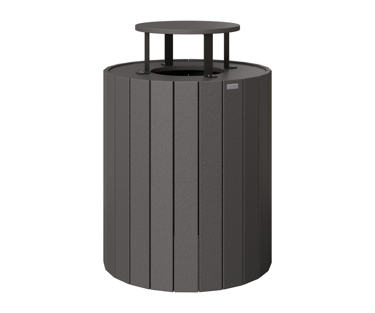 Berlin Gardens Rain Guard for Round Trash Can in Smoke Gray