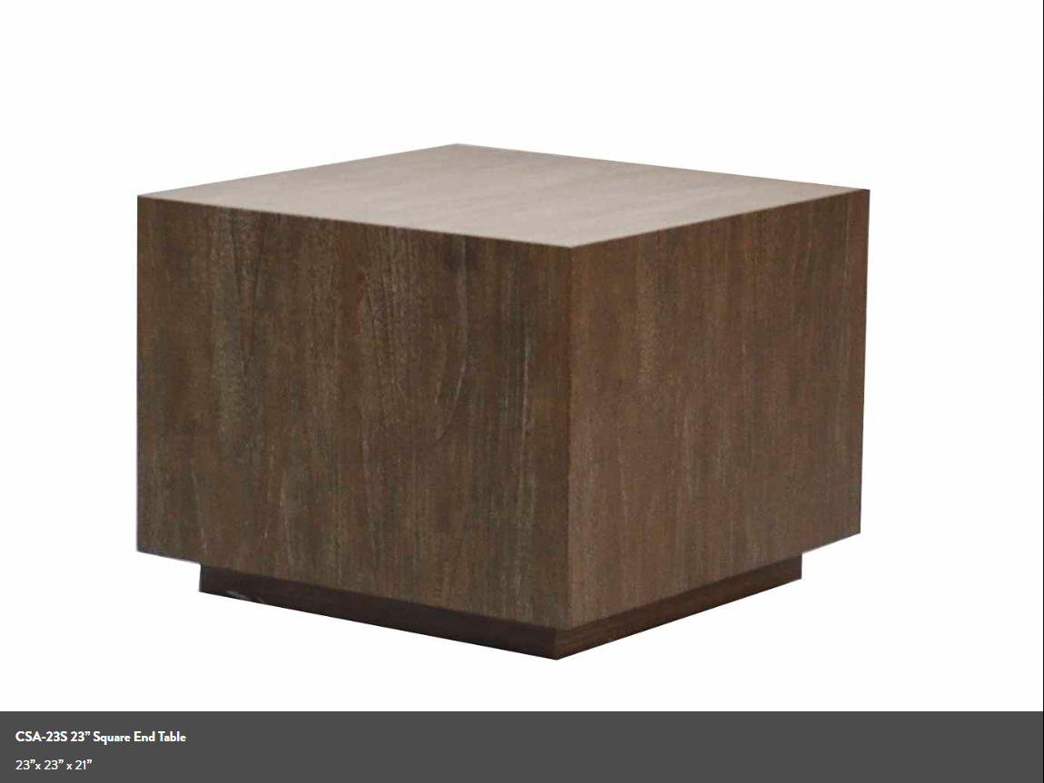 Corsica Rustic Teak Coffee & End Table Set – Modern Outdoor Tables in Fossil Twig Finish