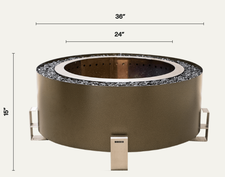 Breeo Luxeve Smokeless Fire Pit w/ Lid & Glass