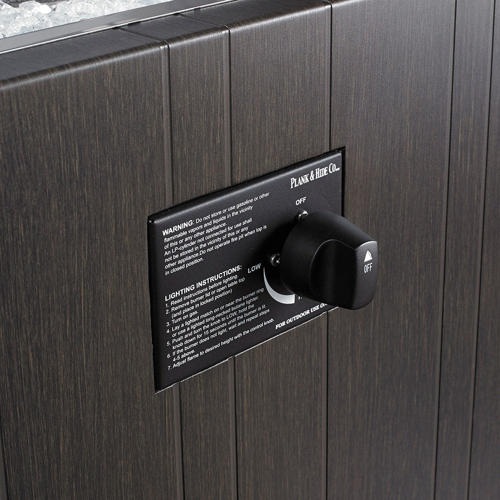 Plank & Hide 48"x24" Rectangle Functional Propane Fire Pit