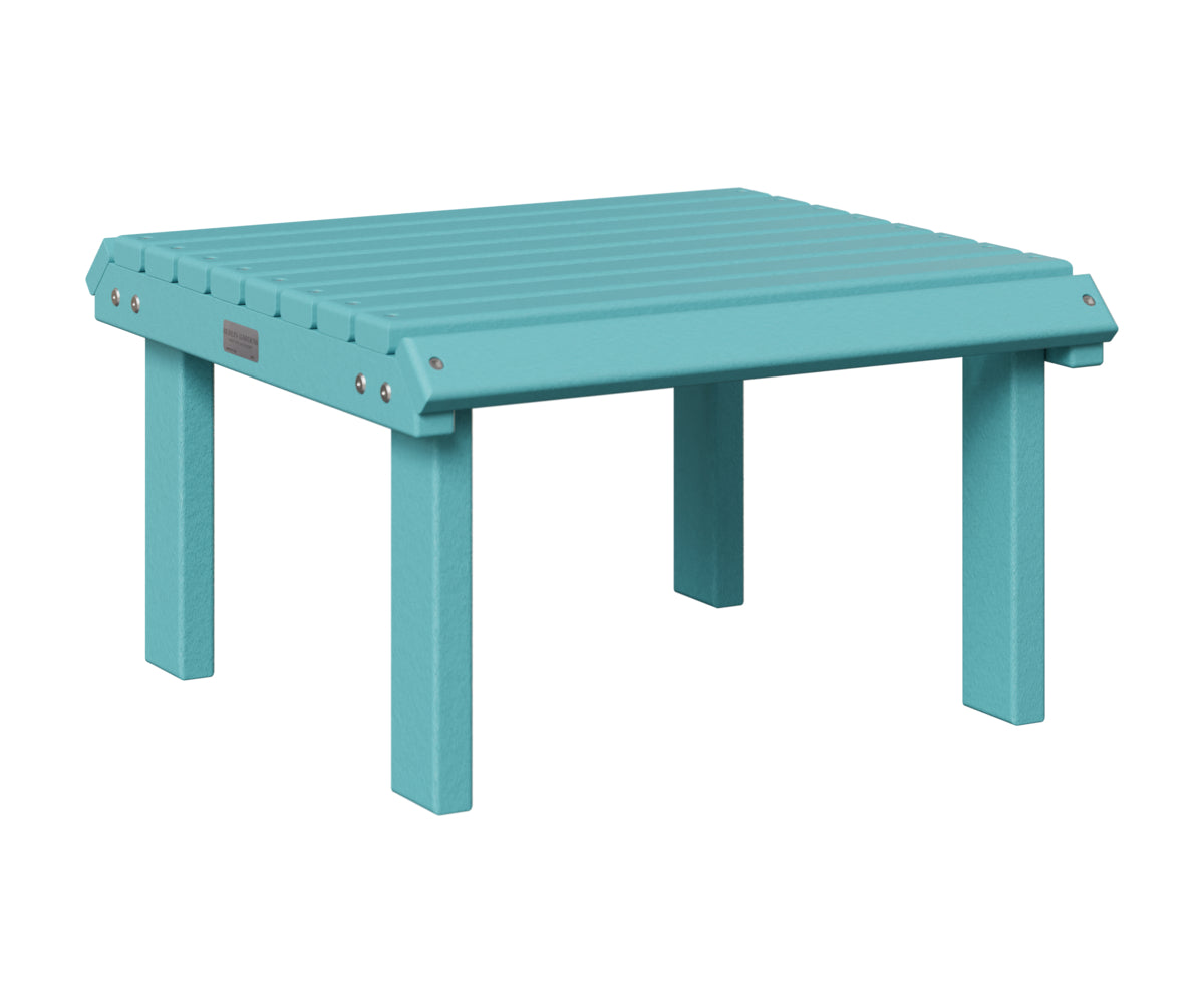 Berlin Gardens Stationary Footstool in Aruba Blue