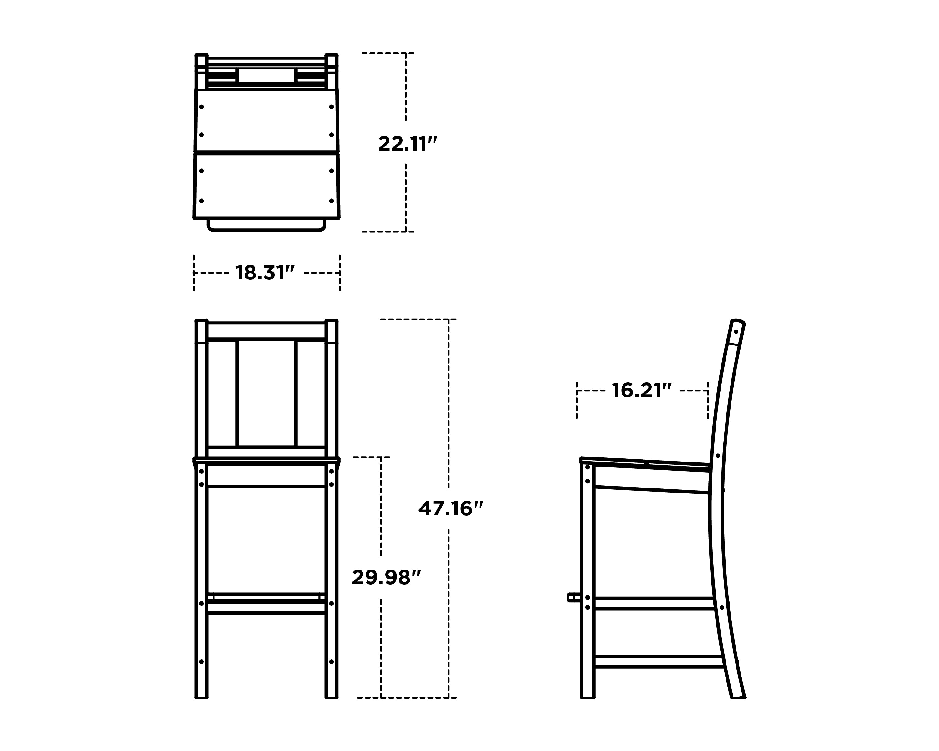 POLYWOOD Prairie Bar Side Chair