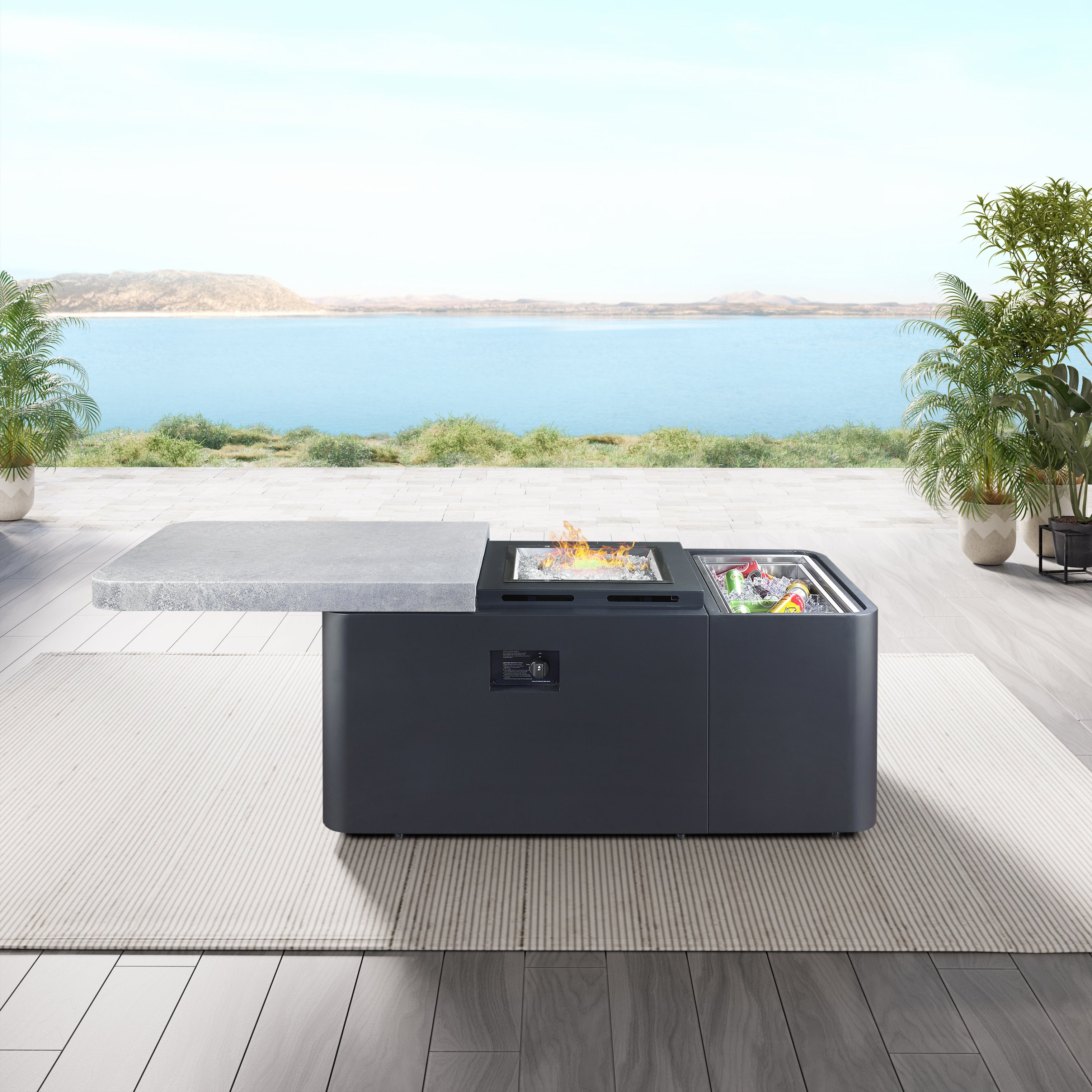 48"X24" Functional Fire and Ice Fire Pit