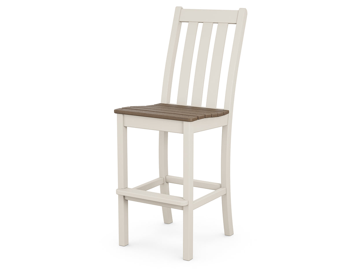POLYWOOD Vineyard Bar Side Chair in Sand with Kona seat