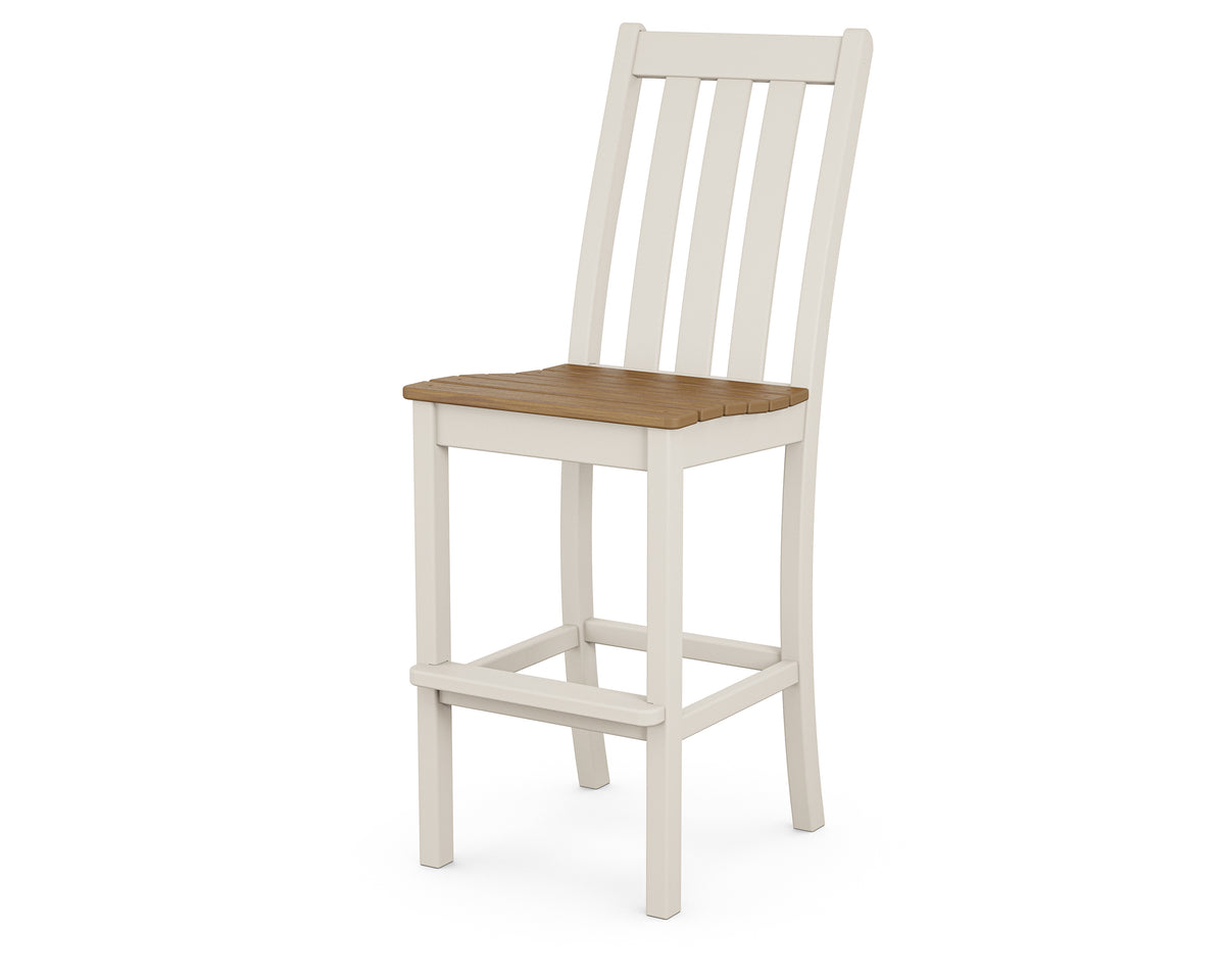 POLYWOOD Vineyard Bar Side Chair in Sand with Natural seat