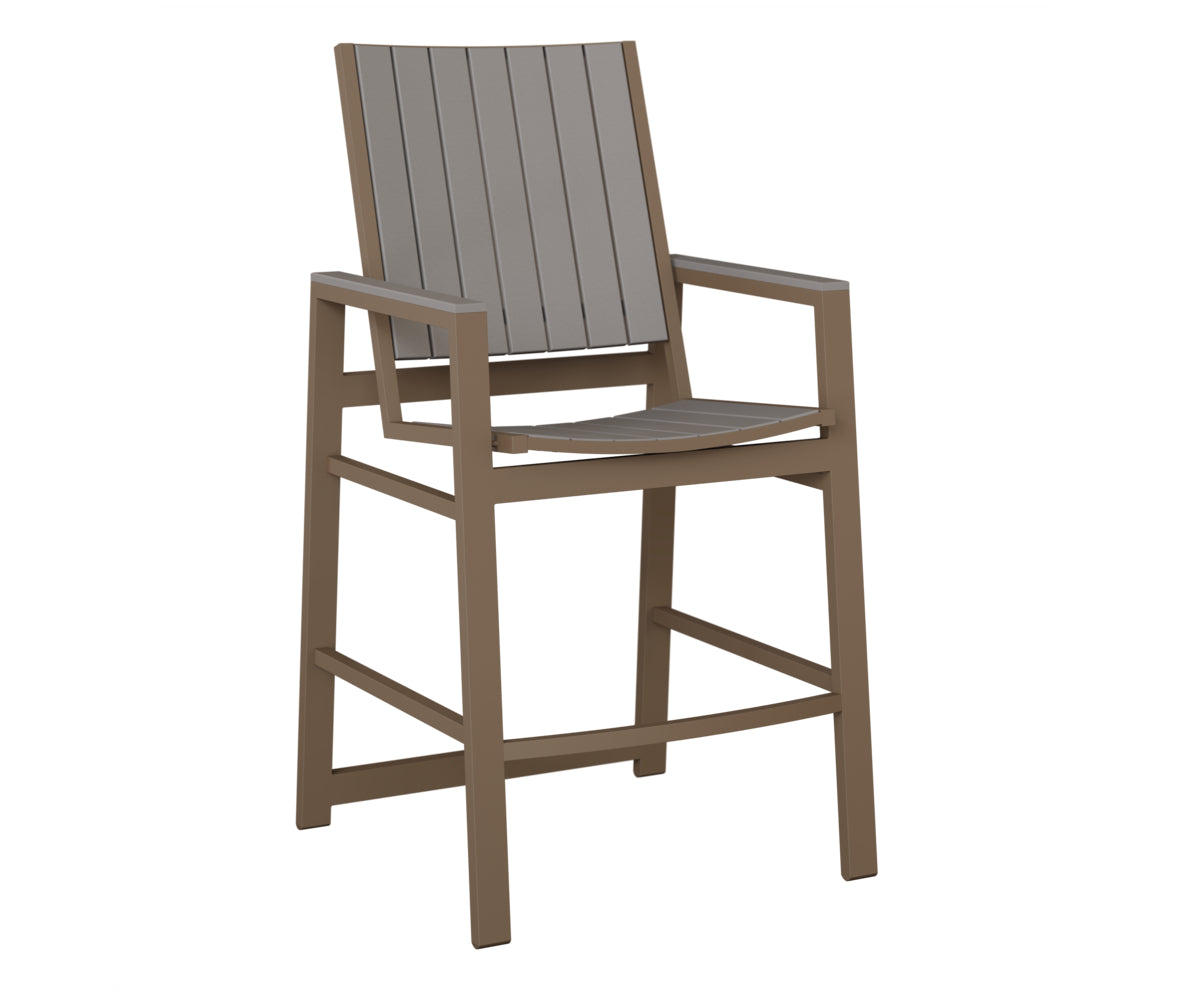 Berlin Gardens Vida Poly Bar Chair in Clay, Light Gray slats