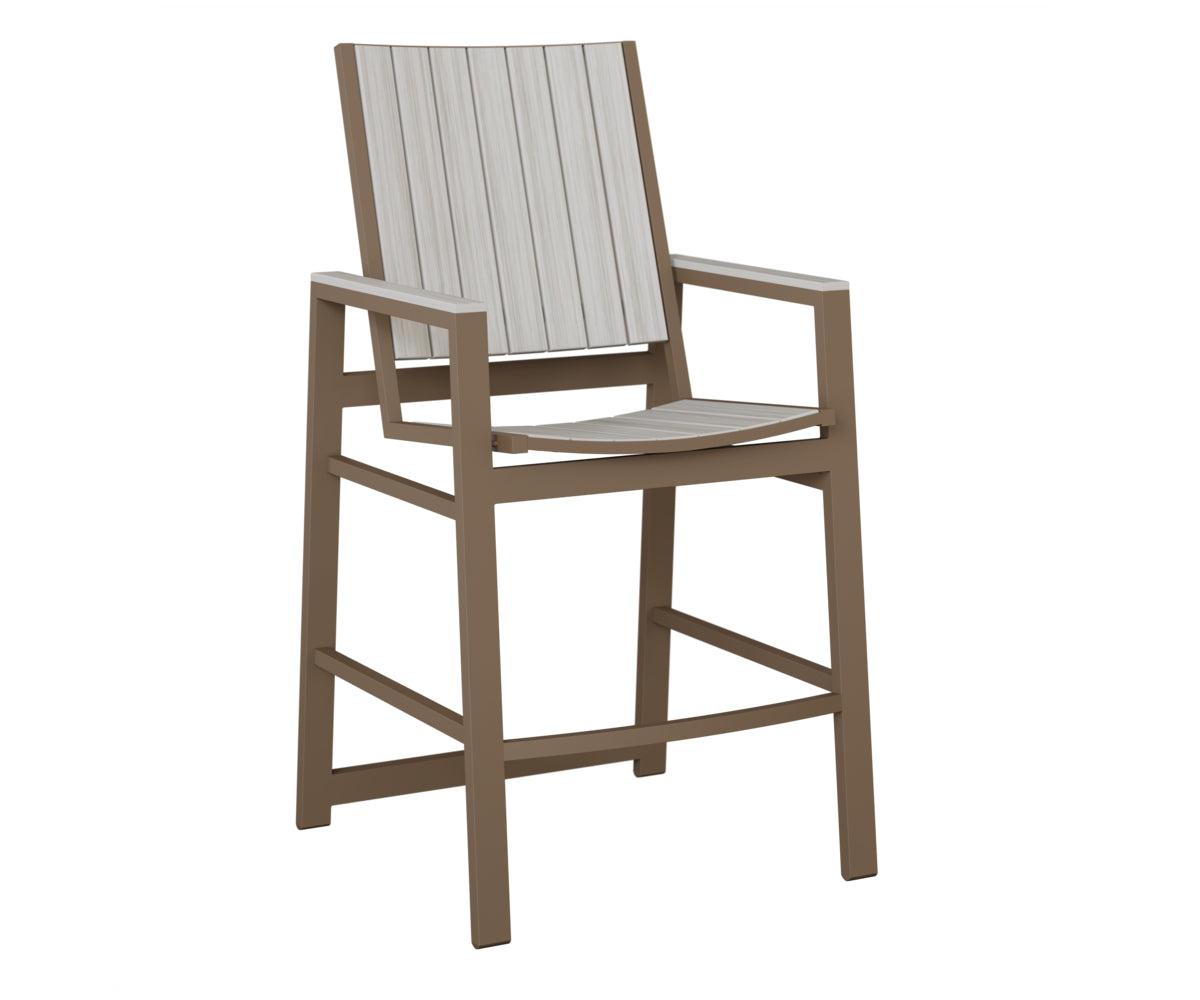Berlin Gardens Vida Poly Bar Chair in Clay, Seashell slats