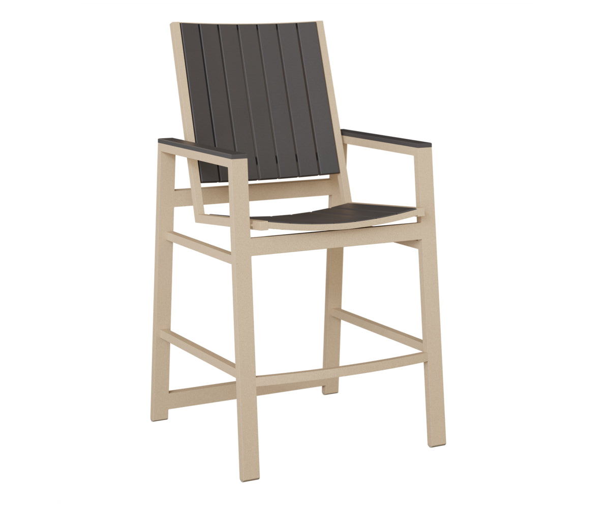 Berlin Gardens Vida Poly Bar Chair in Luna Multi, Smoke Gray slats
