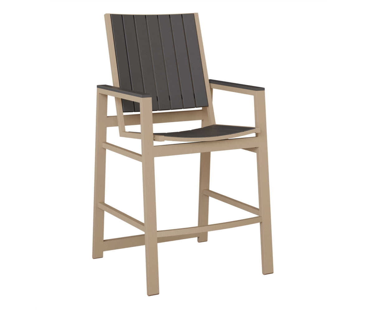 Berlin Gardens Vida Poly Bar Chair in Sahara Speckle, Smoke Gray slats
