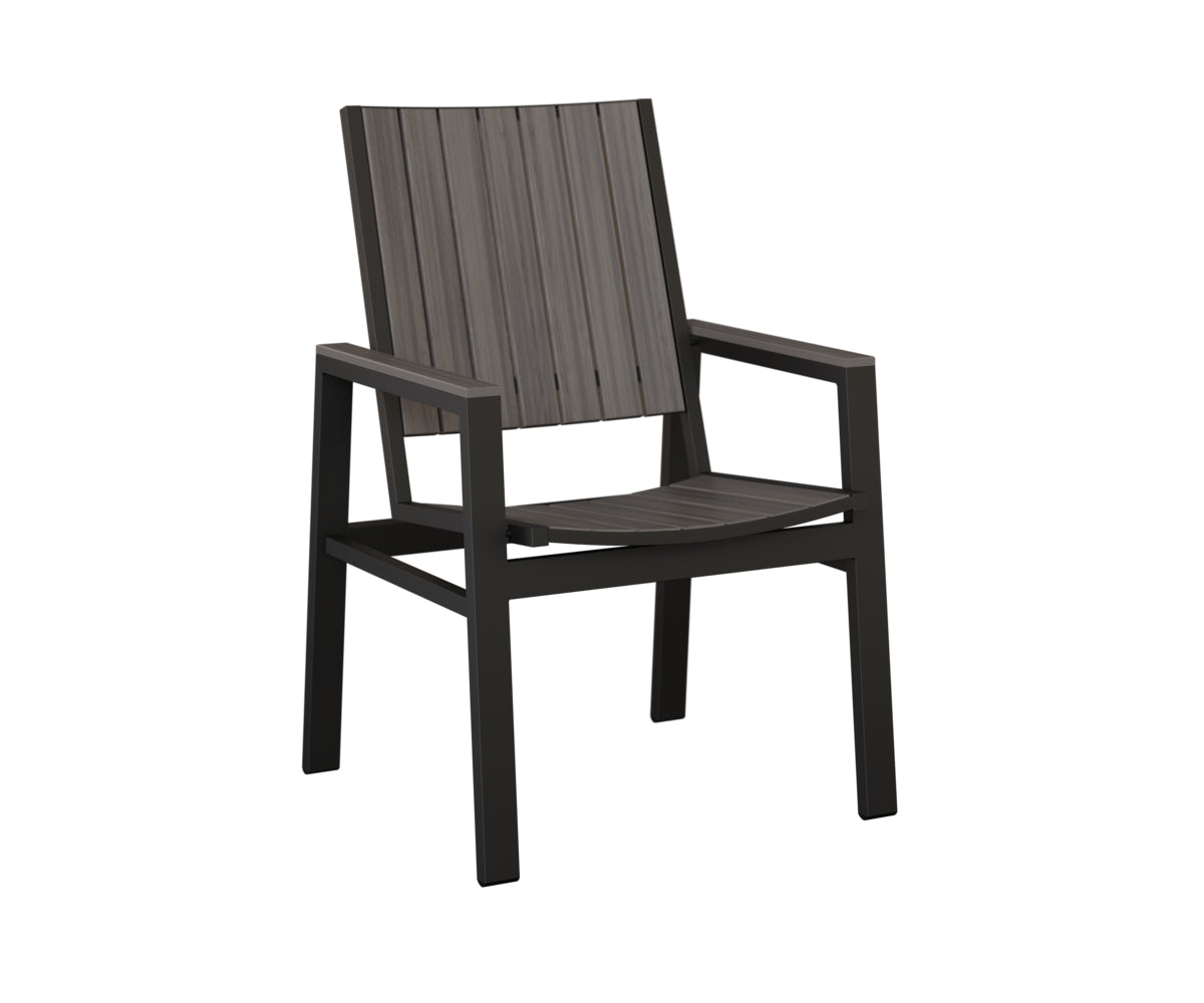 Berlin Gardens Vida Poly Dining Chair in Black, Coastal Gray slats