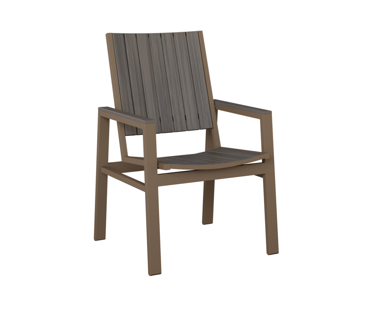 Berlin Gardens Vida Poly Dining Chair in Clay, Coastal Gray slats