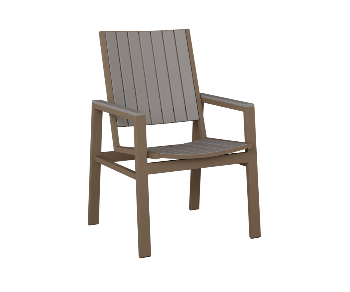 Berlin Gardens Vida Poly Dining Chair in Clay, Light Gray slats