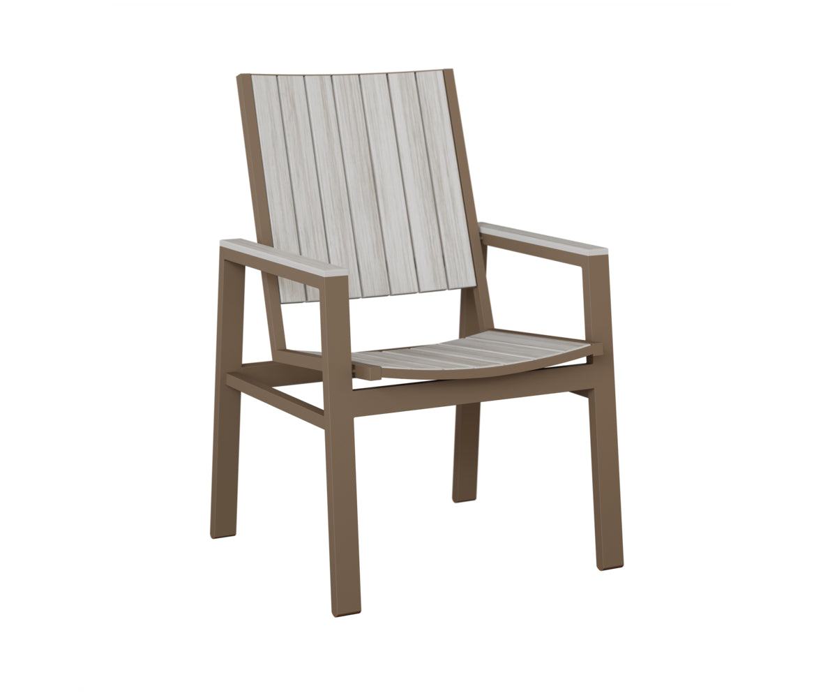 Berlin Gardens Vida Poly Dining Chair in Clay, Seashell slats