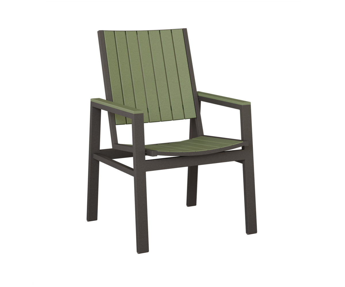 Berlin Gardens Vida Poly Dining Chair in Granite Speckle, Sage slats