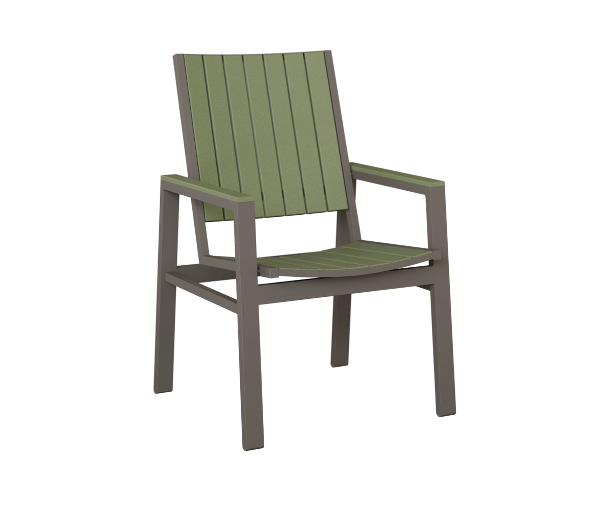 Berlin Gardens Vida Poly Dining Chair in Graphite, Sage slats