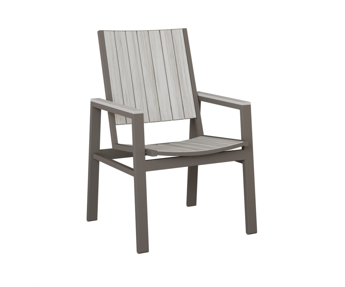Berlin Gardens Vida Poly Dining Chair in Graphite, Seashell slats