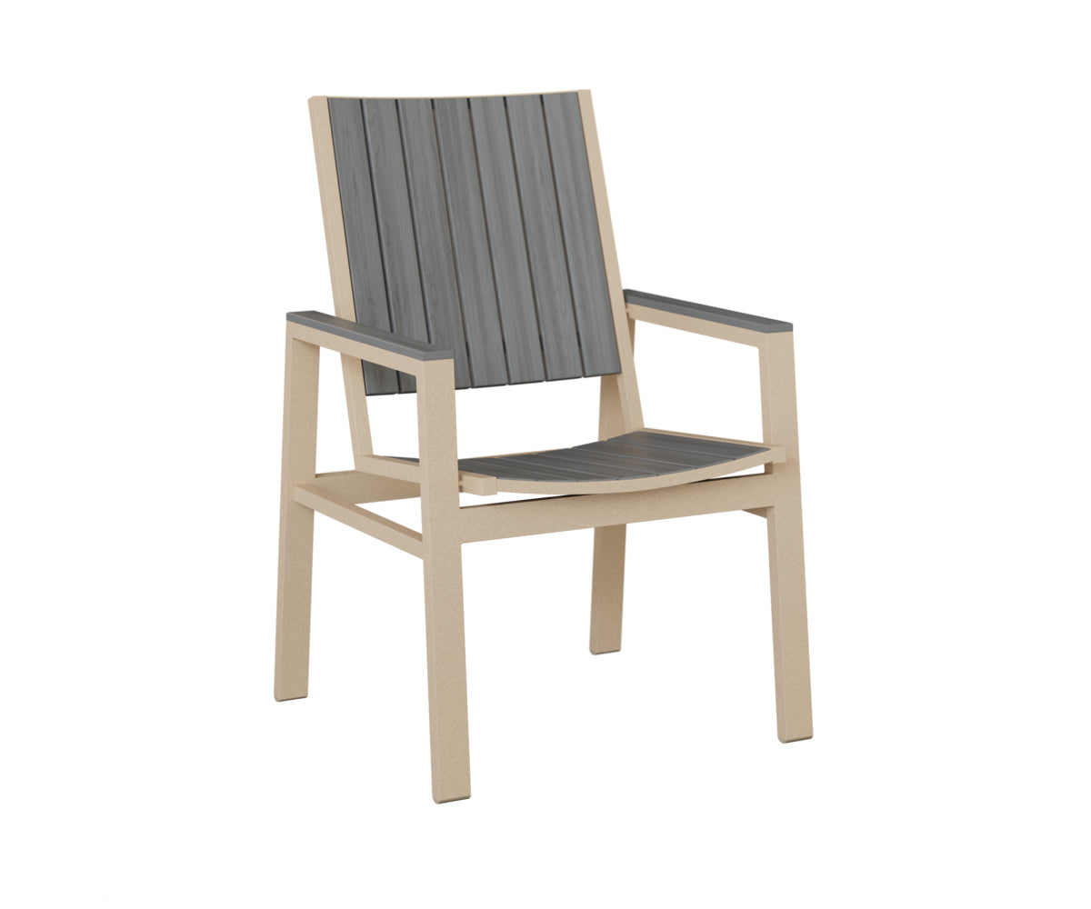 Berlin Gardens Vida Poly Dining Chair in Luna Multi, Driftwood Gray slats