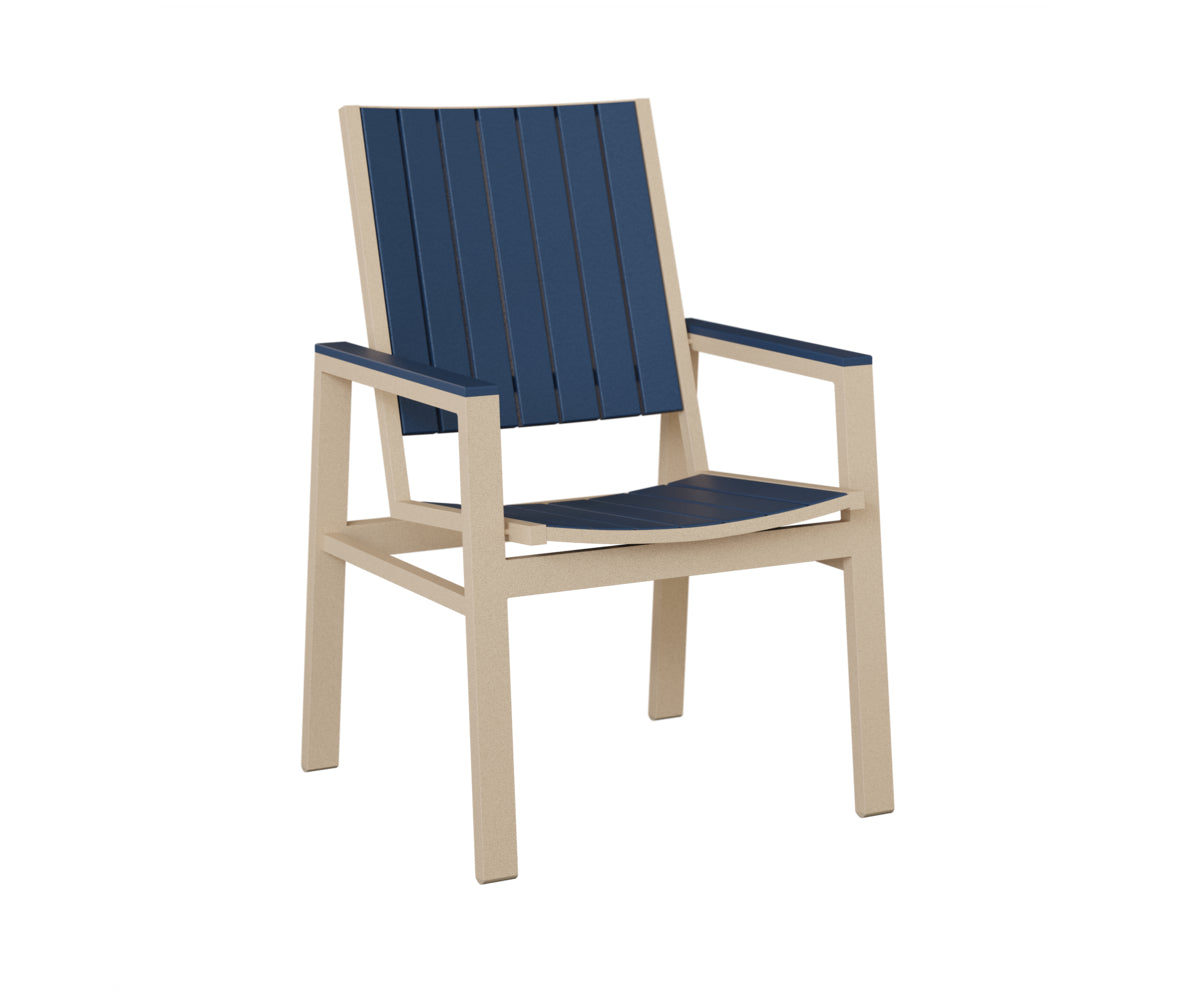 Berlin Gardens Vida Poly Dining Chair in Luna Multi, Navy Blue slats