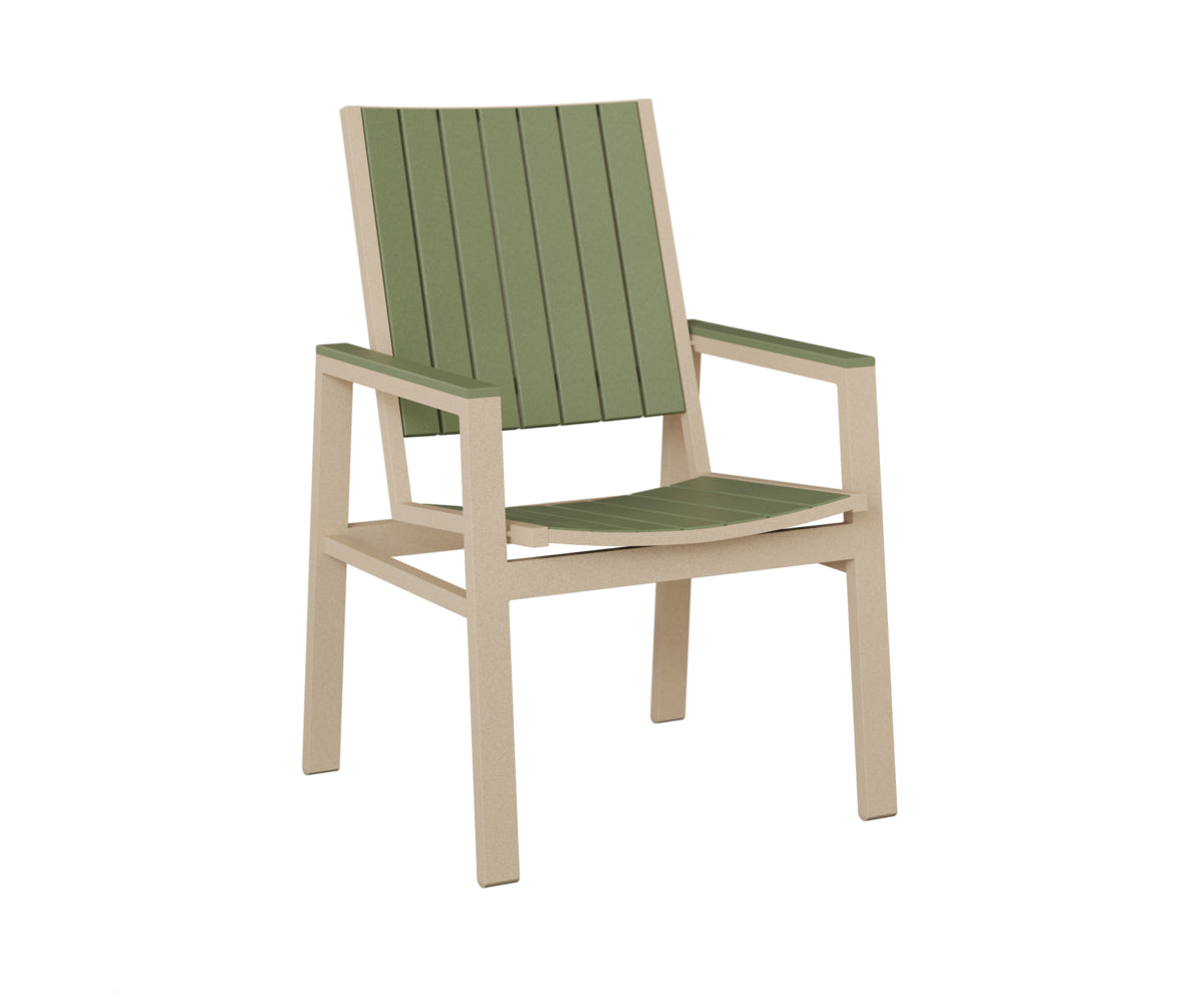 Berlin Gardens Vida Poly Dining Chair in Luna Multi, Sage slats